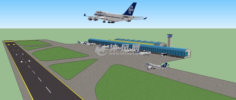 飞机航站楼机场景观设计三维模型