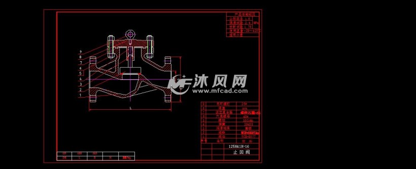 不同制造标准下的止回阀装配图 - 阀体图纸 - 沐风网