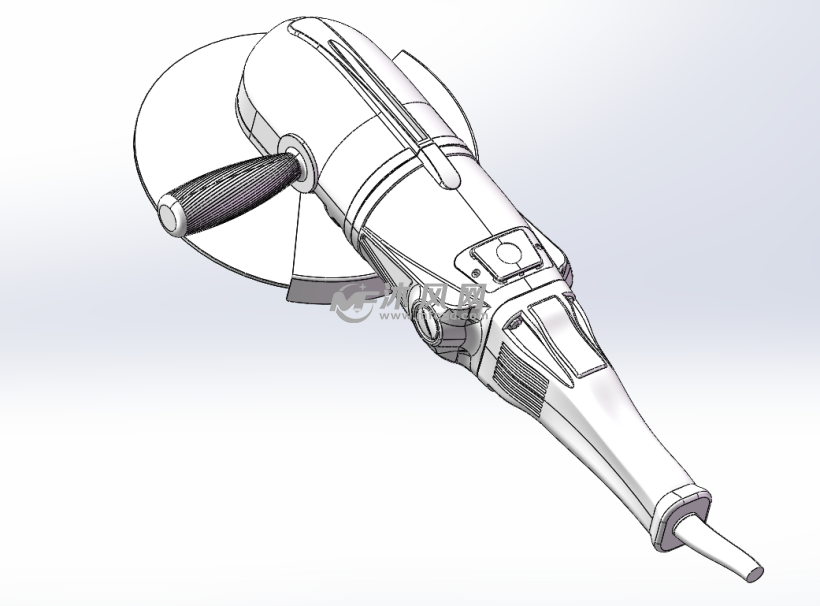 角磨机三维模型图 - 电动工具图纸 - 沐风网