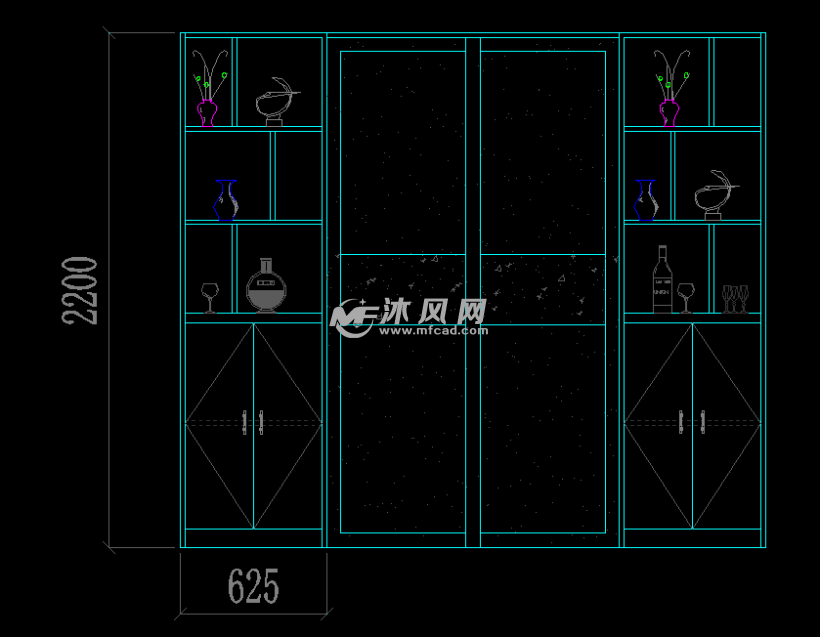 一些酒柜的立面图cad图纸