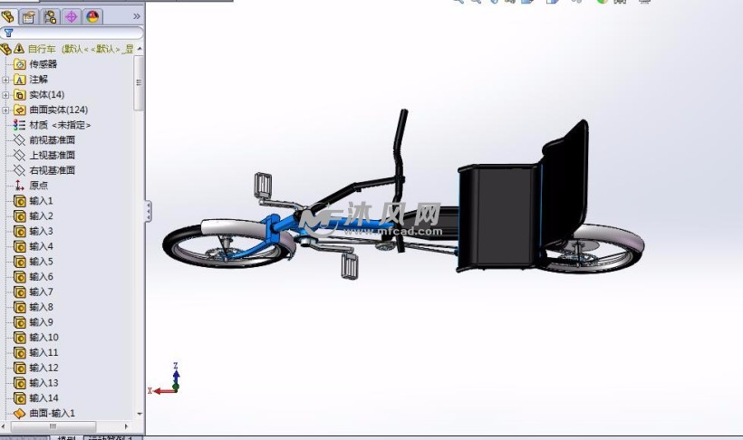 solidworks创意自行车模型 - 非机动车及附件图纸