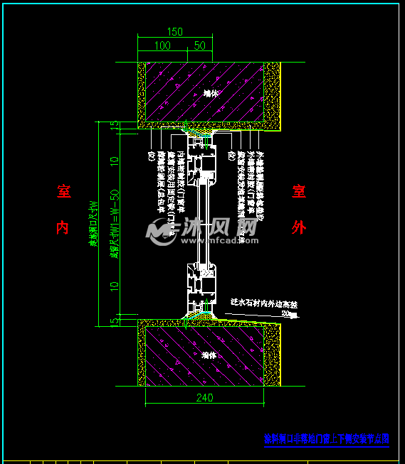 断桥铝合金门窗的安装节点图纸
