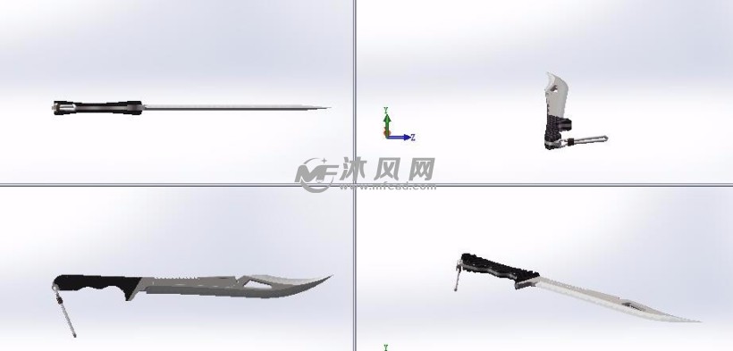 锋利匕首设计模型 军工模型图纸 沐风网