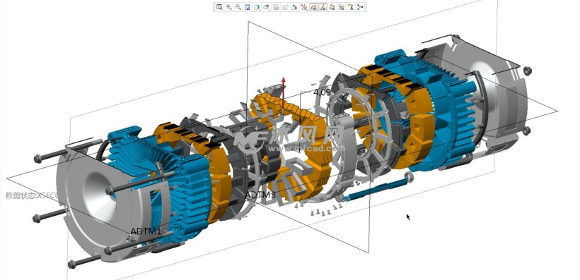电动马达分解模型 - 电机图纸 - 沐风网