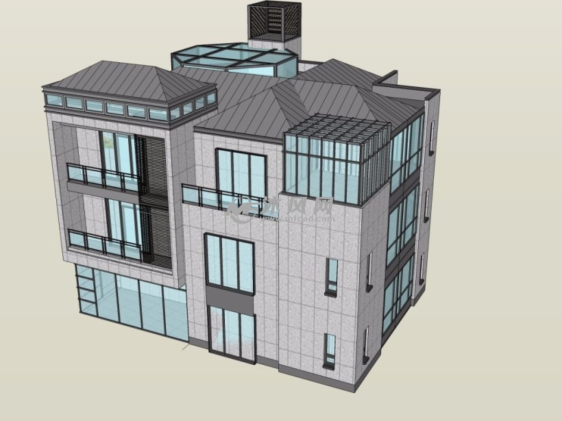 民权路现代中型建筑会所三维模型