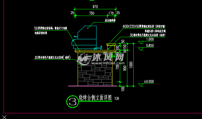 烧烤台做法大样详图