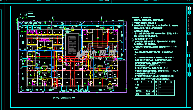 昌平某四合院给排水施工图 - cad建筑图纸 - 沐风网