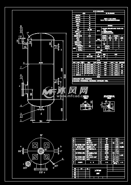 1m3空气储罐 - 储存压力容器图纸 - 沐风网