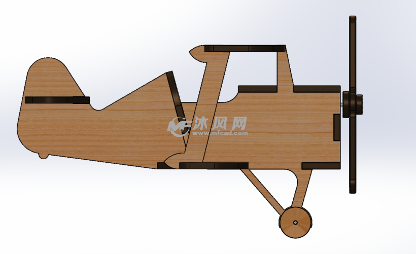 激光切割木制飞机玩具模型 - 玩具公仔图纸 - 沐风网