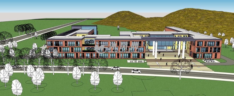 佛山某后山小学学校教学楼三维模型 - 建筑模型图纸 - 沐风网