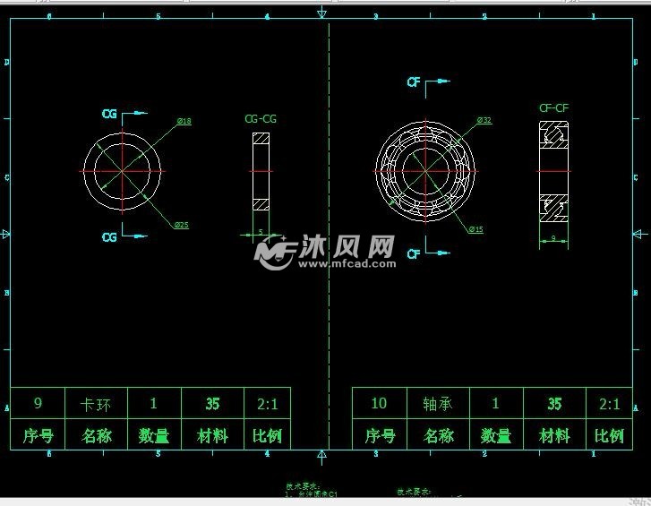 直齿轮变速箱二维图纸