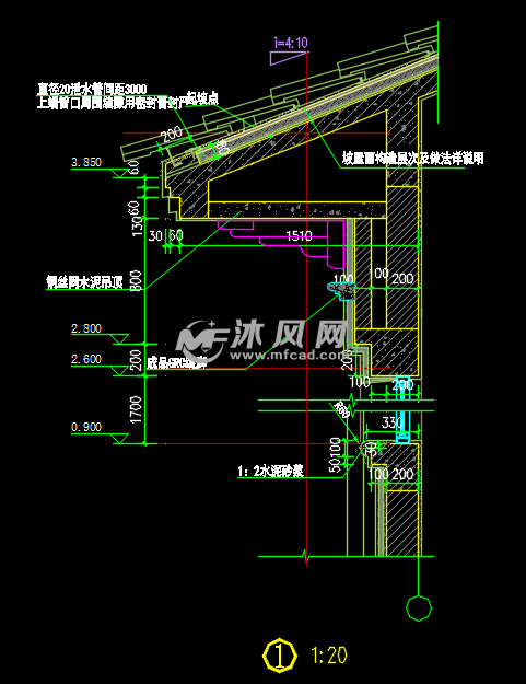 长方形坡屋顶幼儿园门卫建筑设计图