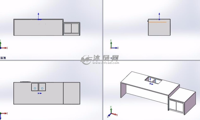 橱柜设计模型建模三视图