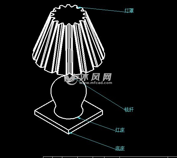 sw2013原创床头灯模型及cad装配图