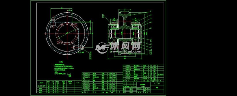 起重机φ600主动车轮组和被动车轮组图纸