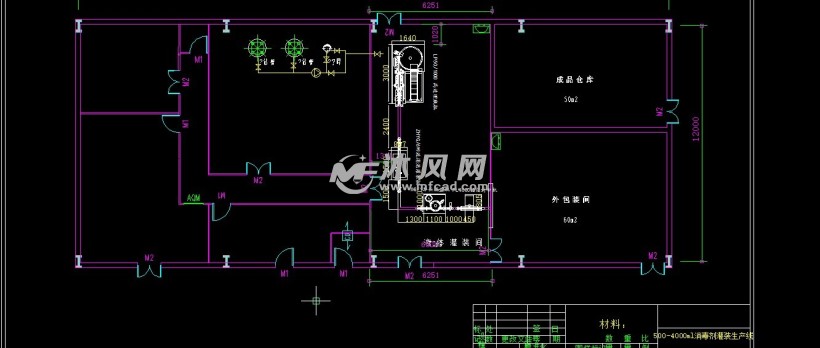 5004000ml消毒剂灌装生产线方案图