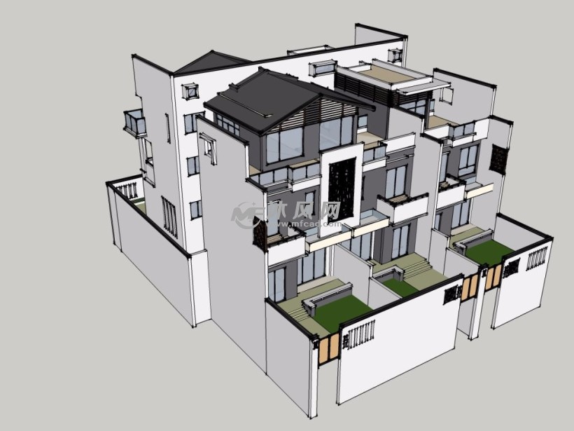 新廓东路现代风格建筑别墅方案三维模型