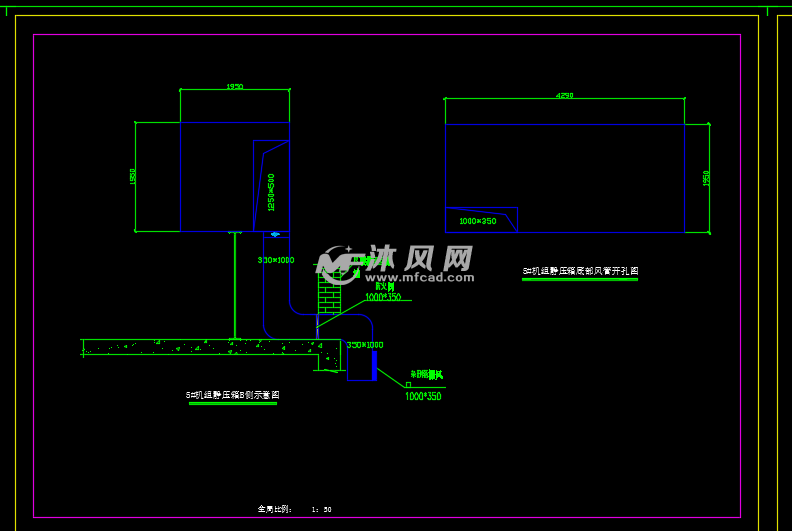 5#机组静压箱b侧示意图