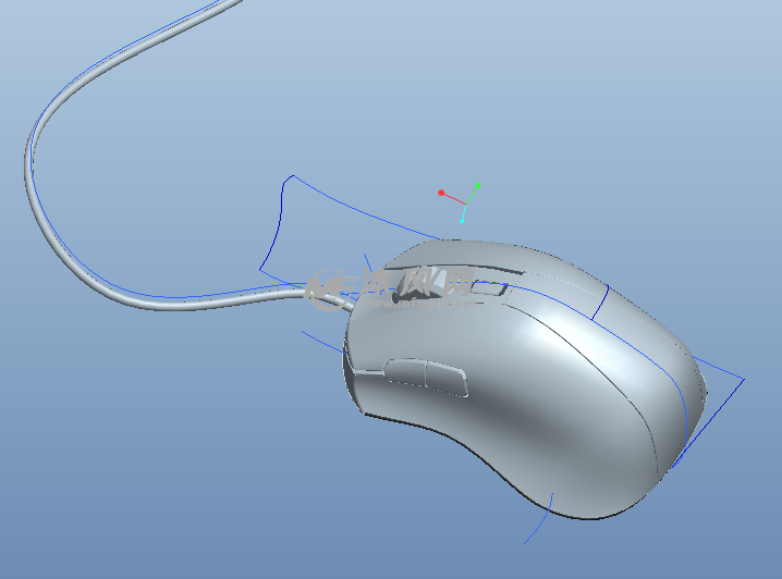 鼠标三维模型图 - 电脑周边图纸 - 沐风网