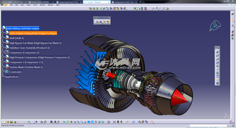 涡扇发动机设计图 动力系统图纸 沐风网