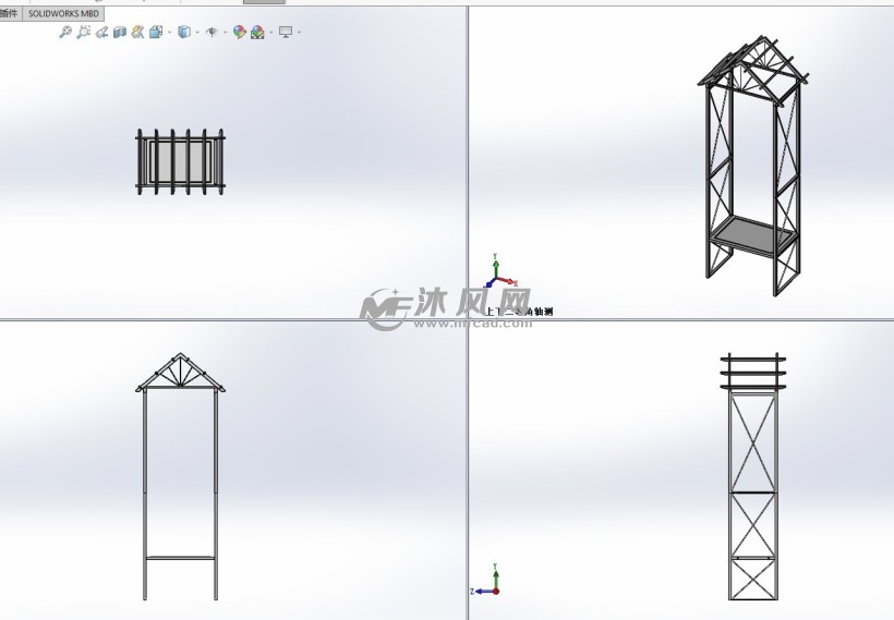 铁制展架模型三视图