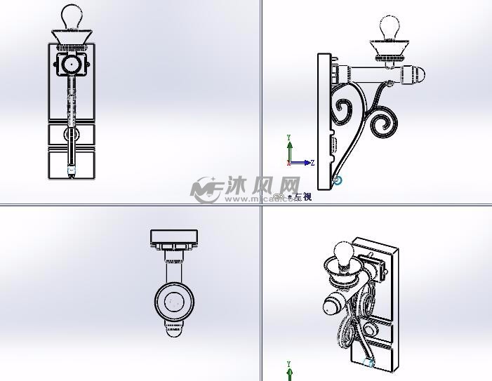 墙壁灯制作模型设计