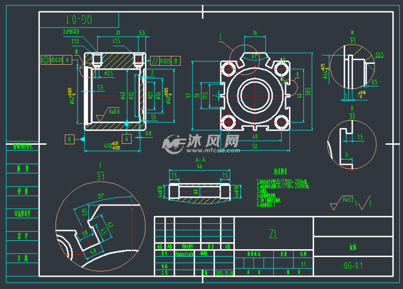 液压传动气缸(零件图 装配)全套