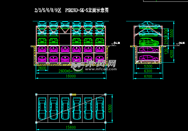 正三负二升降横移立体车库 - 交通建筑图纸 - 沐风网