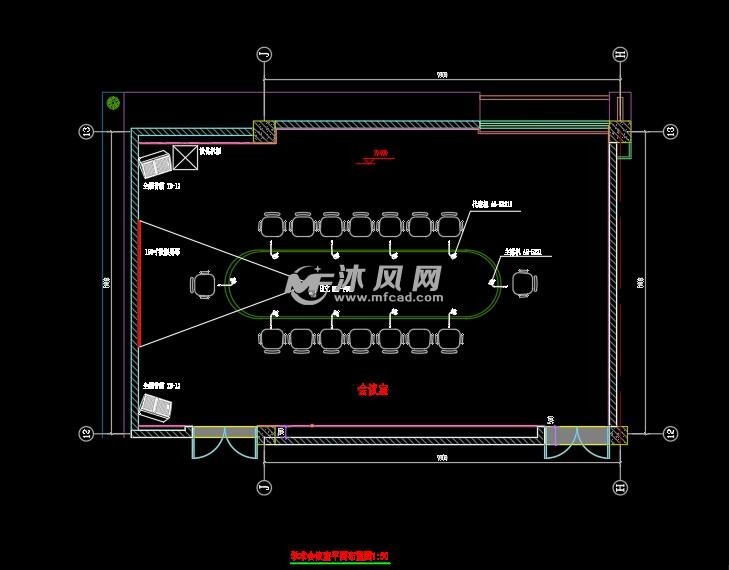 学校报告厅影音室会议室系统弱电cad