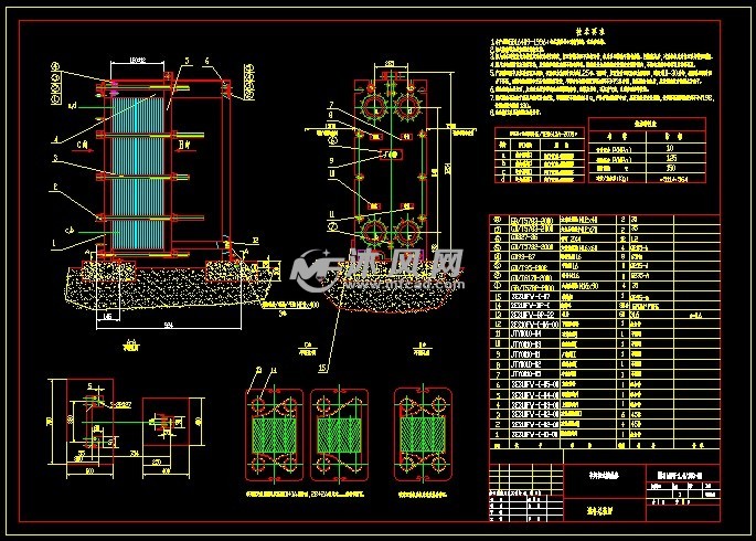 板式换热器装配图设计
