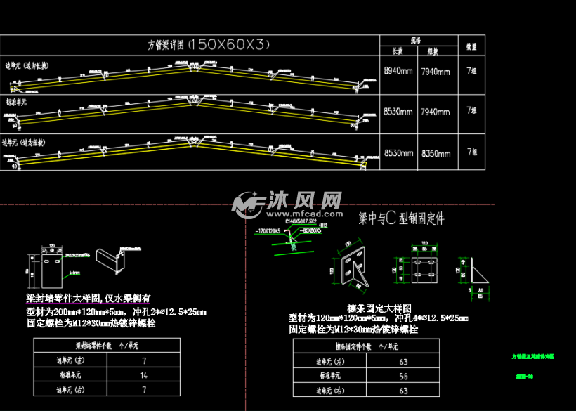 方管梁及其附件详图