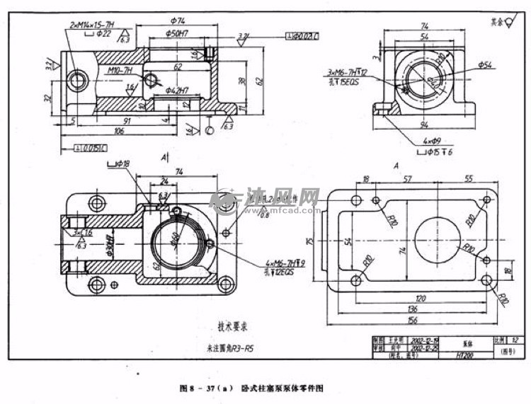 卧式柱塞泵体零件加工工艺钻4xφ9孔夹具设计