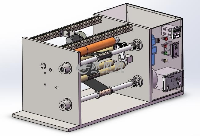 碳带复卷机三维设计 - 包装机械图纸 - 沐风网