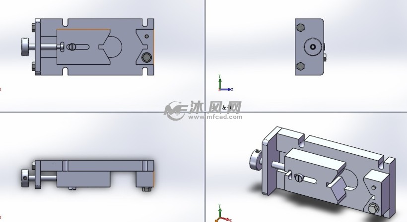 双v形块夹具 零部件模型图纸 沐风网