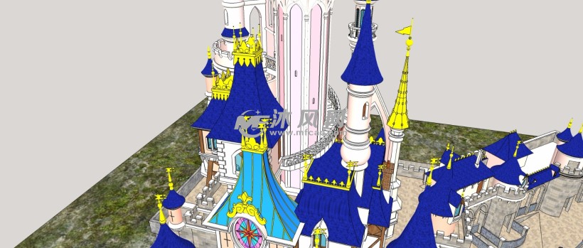 卡通古建筑宫殿儿童城堡游乐园三维模型