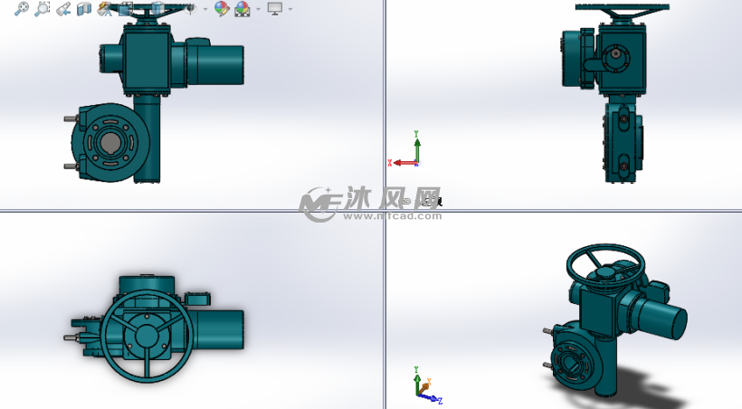 3种dq200-600叠加式部分回转阀门电动装置 - 阀体图纸