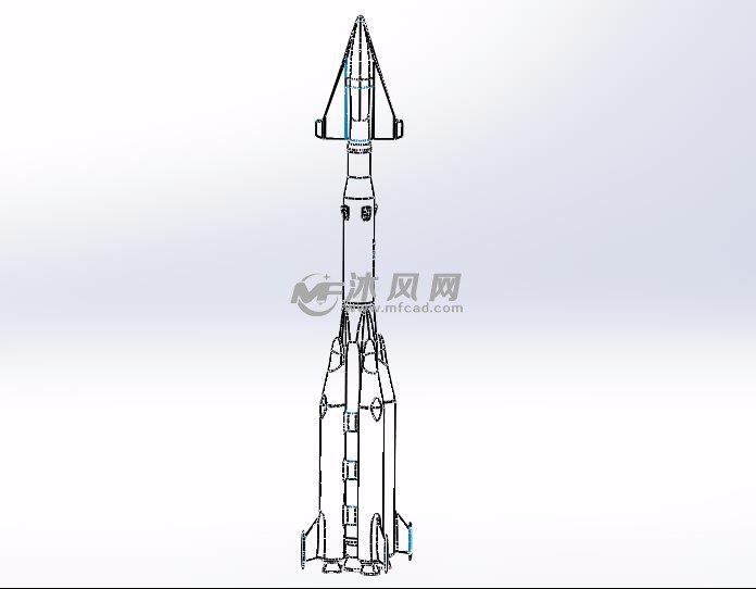 火箭三维模型图 - 军工模型图纸 - 沐风网