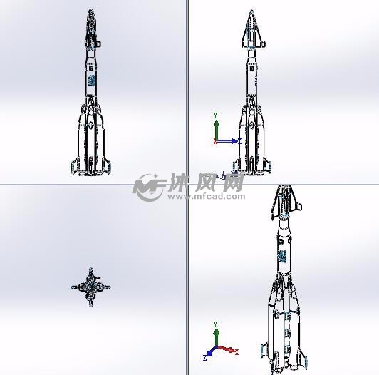 火箭三维模型三视图