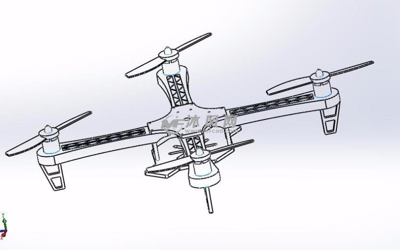 四翼飞行器设计模型图 - 航空航天图纸 - 沐风网