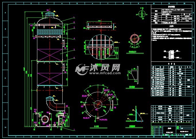 Φ2200x9000废气洗涤塔总装图