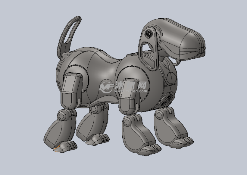 机械狗模型设计 - 机器人模型图纸 - 沐风网