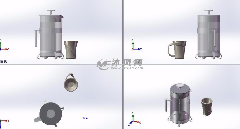 榨汁机设计模型图 - 家用电器图纸 - 沐风网