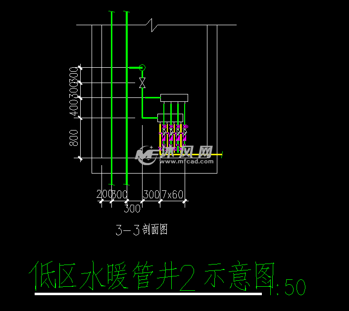 低区水暖管井2示意图