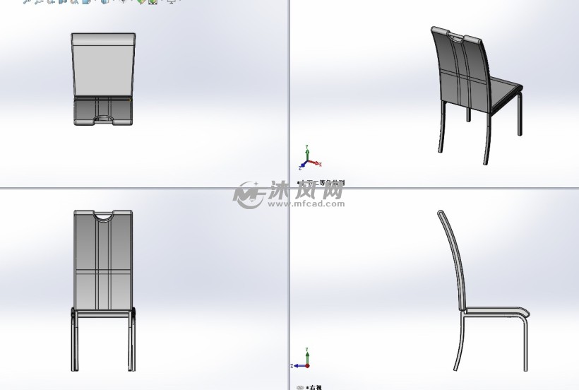餐椅模型三视图