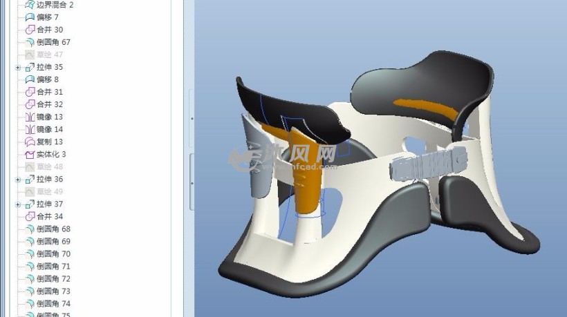 颈部防护器三维模型图纸