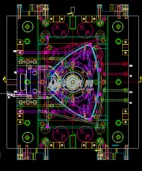 机壳上盖2d模具图