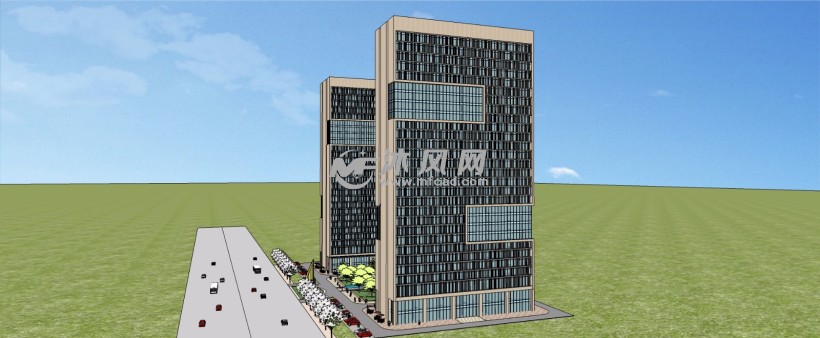 友谊路酒店商务写字楼三维模型