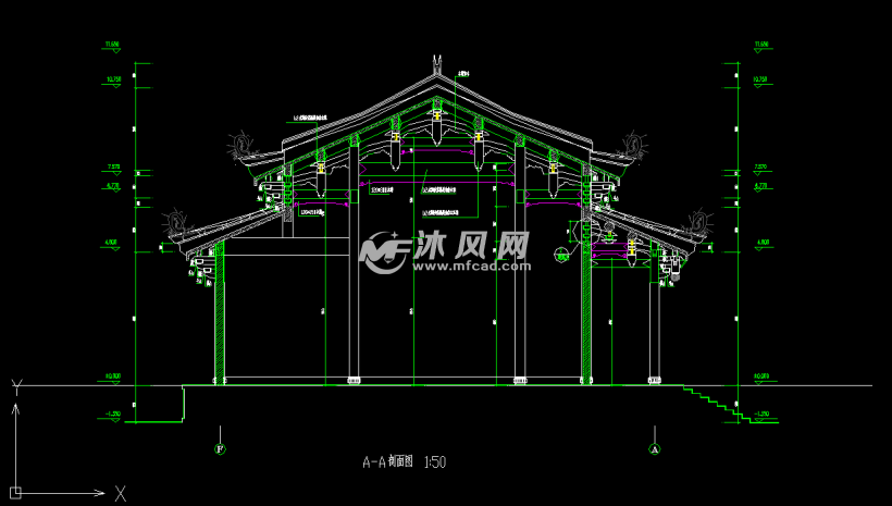仿古重檐殿阁建筑施工详细图纸