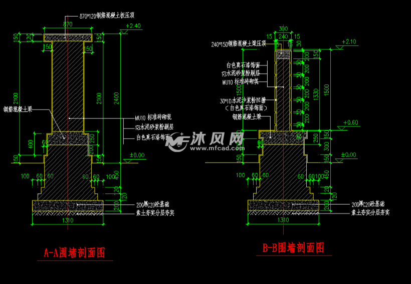 临时砖砌围墙,夹心钢板围墙节点图纸