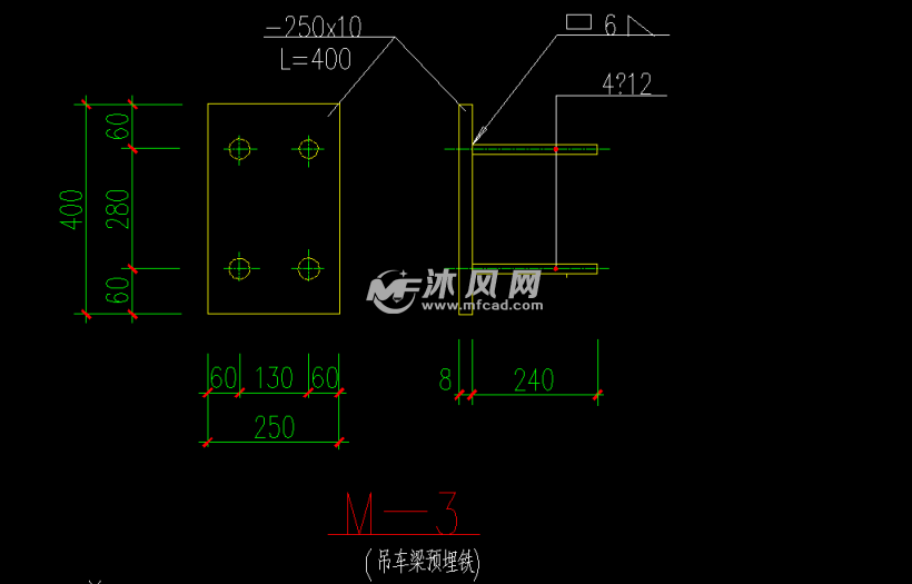 钢结构预埋件节点构造图纸